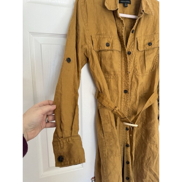 Banana Republic Heritage Linen Scout Dress Safari Lagenloook M Bronze - Picture 15 of 15